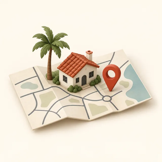 Illustration of checking a home's address for roofing financing availability