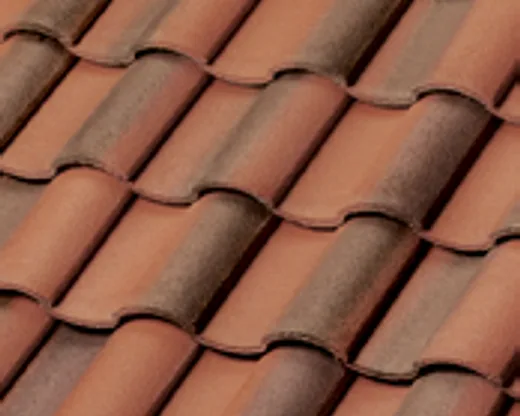 Official Westlake manufacturer image showing Barcelona 900 concrete roof tile in Burnt Mission — Color Coat.