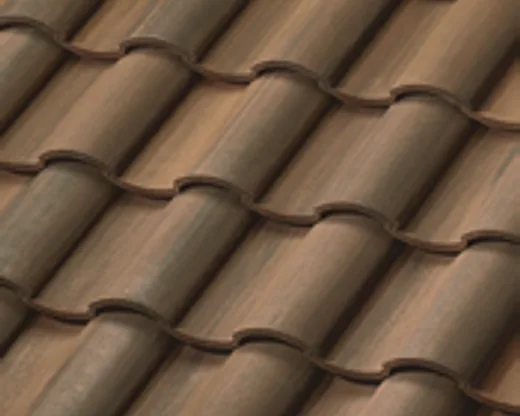 Official Westlake manufacturer image showing Barcelona 900 concrete roof tile in Chestnut Burnt.