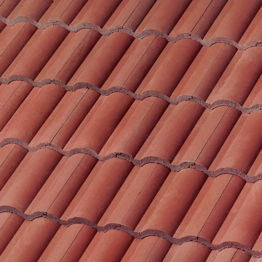 Manufacturer reference image of Newpoint Villa 900 concrete roof tile in Gold Dust Blend.