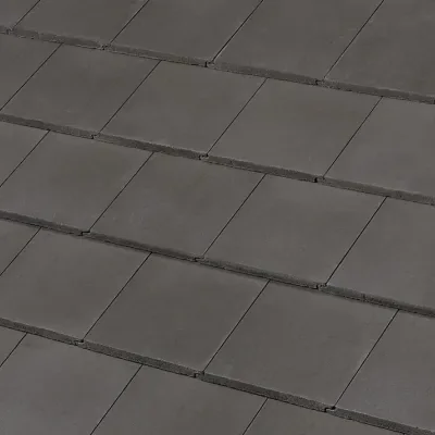 Official Westlake manufacturer image showing Saxony 900 Slate concrete roof tile in Dark Charcoal Blend (Lake Wales) from the Lake Wales plant.