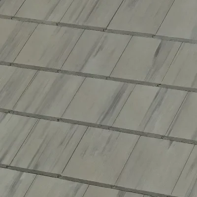 Official Westlake manufacturer image showing Saxony 900 Slate concrete roof tile in Natural Gray - Black Antique from the Okeechobee plant.