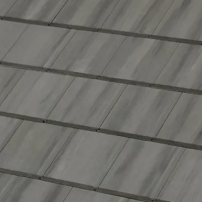 Official Westlake manufacturer image showing Saxony 900 Slate concrete roof tile in Stone Mountain Blend (Okeechobee) from the Okeechobee plant.