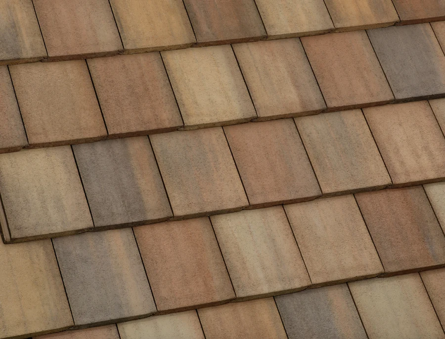 Eagle Bel Air Village Blend concrete roof tile color sample, 4671